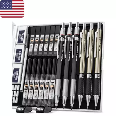 6PCS Art Mechanical Pencils Set 3PCS Metal Drafting Pencil 0.5 Mm & 0.7 Mm & 0. • $19.45