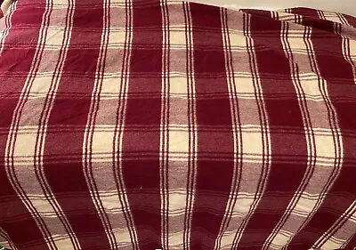 Vintage Pendleton Blanket~Maroon Plaid~100%Wool -Satin Binding~TLC~Redesign • $23.27