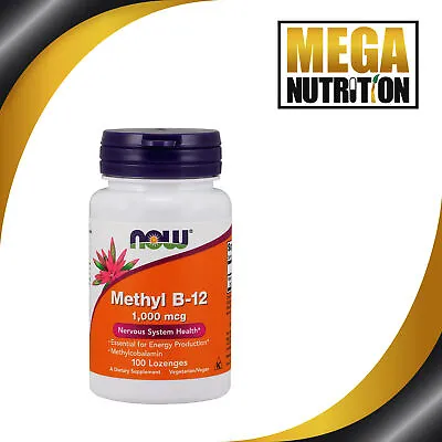 NOW Foods Methyl B12 1000mcg 100 Lozenges | Nervous System Health Vit B Complex • £14.99