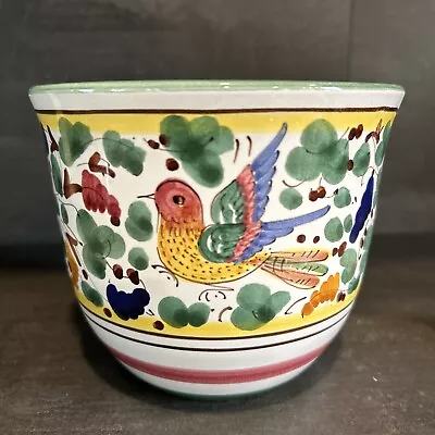 Deruta Sberna Italy Ceramic Flower Pot Planter 4.5” H X 5.25” W - Hand Painted • $18