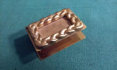 Vintage Small Gold-Tone Metal Match Safe Box Holder Empty (No Matches) • $9