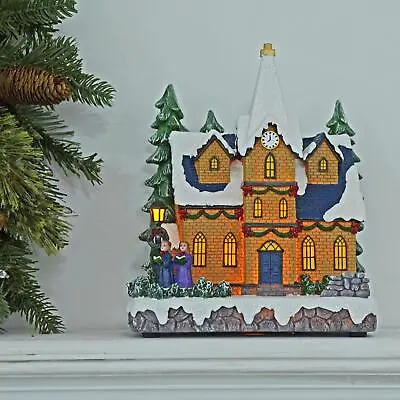 Light Up Christmas Decoration Church Snow Scene LED Xmas Festive Ornament 24cm • £15.99