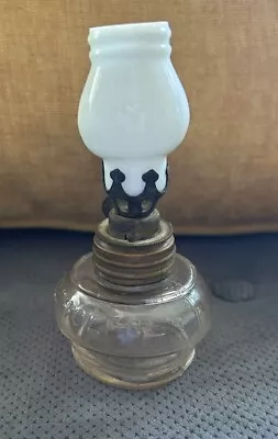 Antique VAPO Medicinal Use Mini Lamp Cresolene Kerosene Oil W/Milk Glass Chimney • $39.95