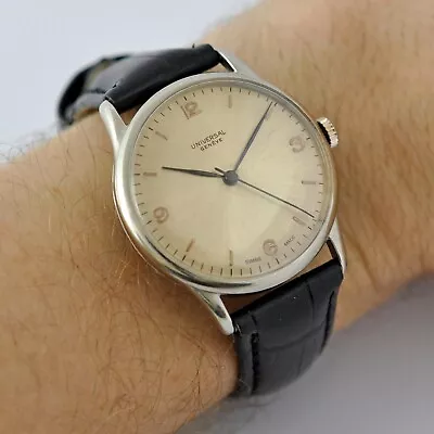 Vintage Authentic Universal Geneve Bumper Automatic Steel Swiss Made Gents Watch • $331.55