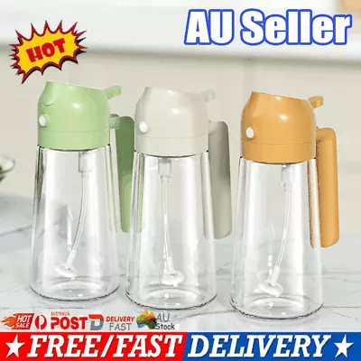 2-in-1 Oil Spray Bottle Refilable Glass BBQ Cooking Olive Oil Sprayer Dispenser • $14.61