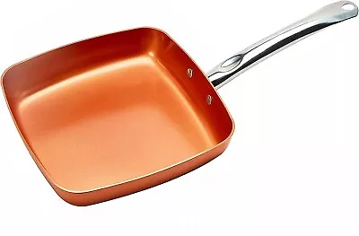 £13.99 • Buy Square Frying Pan With Induction Base - 24cm Non Stick Ceramic Coating