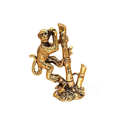 Solid Brass Monkey Figurine Statue House Office Decoration Animal Figurines- • $12.59