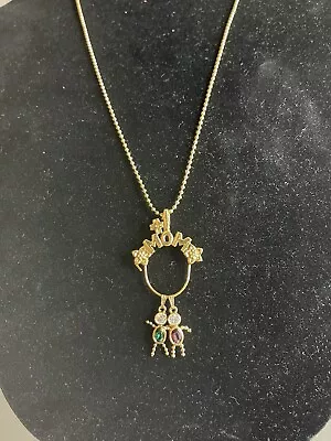 Vtg Avon Mom Charm Holder Pendant Necklace • £21.23