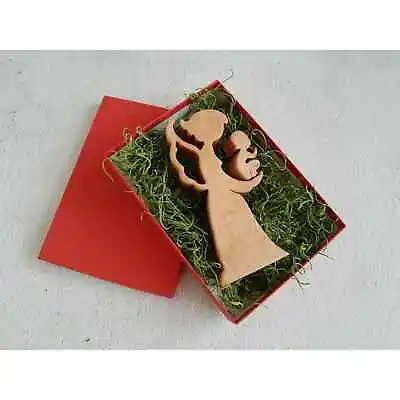 Unique Handmade Wooden Figurine Keeper Angel Hand Curved Oak Wood Home Decor • $119.50