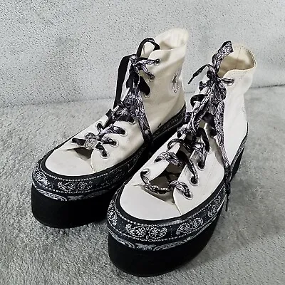Converse X Miley Cyrus Shoes Womens 10 White Chuck Taylor All Star Platform High • $150
