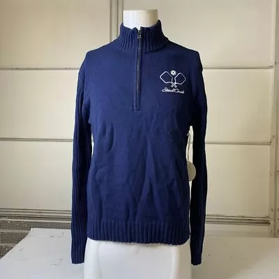 STAUD Serve Half-Zip Pullover Sweater Women's Size Medium Navy • $136.50