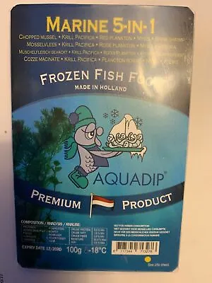 Frozen Fish Food AQUADIP 100g Frozen Marine Quintet 5 In 1 Mysis Brineshrimp  • £4.99