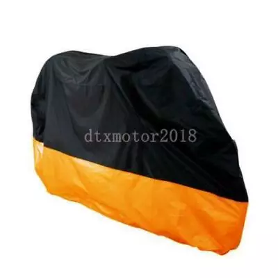 L Black Orange Motorcycle Cover Moped Outdoor Snow UV Protector Storage • $20.90