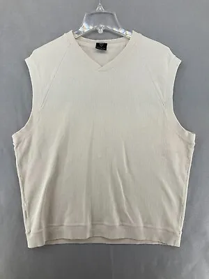 Nike Sweater Vest Mens Large 100% Cotton White Golf Center Check • $14.24