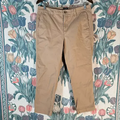 J.Crew Women's High-Rise Girlfriend Chino Classic Casual Pants Brown Size 10P • $15.99