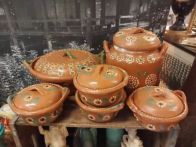 Tlaquepaque Ollas De Barro Mexican Red Clay Bean Pot Set 12 Piece Rare! • $4.25