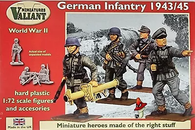 Valiant 1/72 Scale WWII German Infantry  1943 - 1945 VM002 1 X Sprue 17 Figures  • £6.99