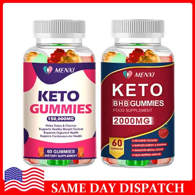 Keto ACV BHB Gummies For Fat Burn Weight Loss Detox Keto Diet Pills 60 Pcs Gummy • $13.29