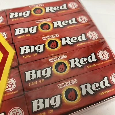 Wrigley's Big Red Cinnamon Chewing Gum 40 Packs (5 Per Pack) 200 Sticks NEW NIP • $12.97