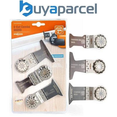 £22.99 • Buy Fein Starlock E-Cut Saw Blade 3PC Multi Tool Set  Wood Combo Plunge Cut Saw