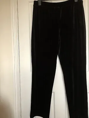 Susan Graver Ladies Black Velvet Trousers Medium New • £9.70