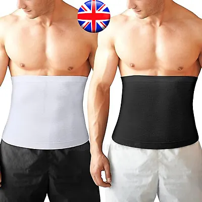 Mens Waist Trainer Belly Wrap Body Shaper Girdle Tummy Control Cincher Tuck Belt • £12.79