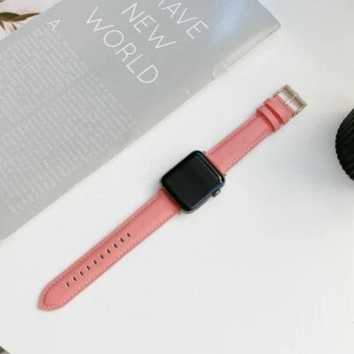 $18.99 • Buy Genuine Leather Apple Watch Band Strap IWatch Series 7 SE 6 5 4 3 2 45/44 41/40