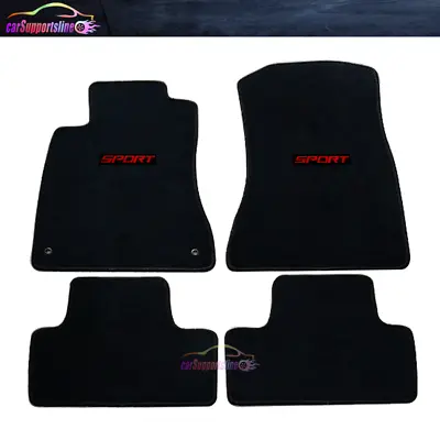 For 06-13 Lexus IS350 IS250 Black Nylon Floor Mat Carpet Front Rear W/ Red SPORT • $57.99