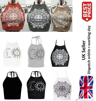 £4.95 • Buy  Womens Summer Halter Neck Vest Sleeveless Ladies Crop Top UK Sizes