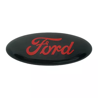 Premium Logo 7  Emblem:  Black Oval RED Logo For Ford Grille • $21