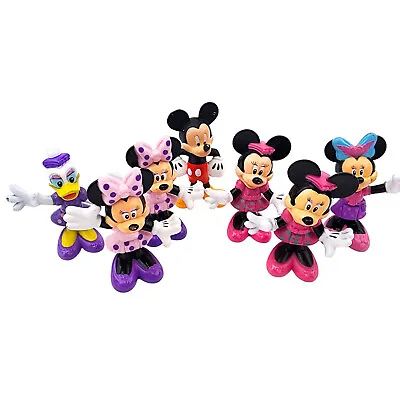 Disney Mickey Mouse Club House Figures Lot Bendable Minnie & Daisy Cake Toppers • $17.99