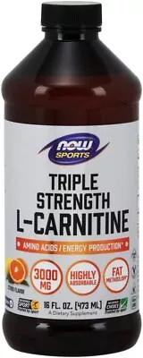 NOW Sports Nutrition L-Carnitine Liquid Triple Strength 3000 Mg Citrus • $16.09