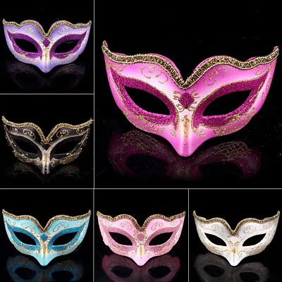 Sequin Eye Mask Fancy Dress Masquerade Cosplay Party Ball Venetian Xmas • £4.59