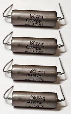 K40Y-9 PIO Capacitors 0.10uF 200v  NOS Paper In Oil Caps SET Of FOUR • $12
