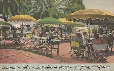 Postcard Dining In Patio La Valencia Hotel La Jolla California CA • $20.05