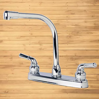 1200CP RV Mobile Home Non-Metallic High Rise Swivel Kitchen Sink Faucet Chrome • $47.74