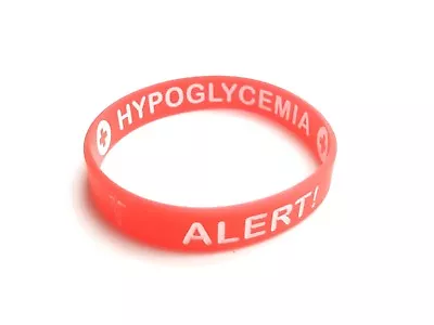 Hypoglycemia Medical Alert Bracelet For Hypoglycemic Silicone Rubber Wristband • $4.61