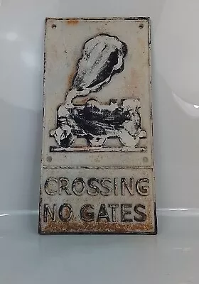 Cast Iron Level Crossing No Gates Train Railway Sign. • £49.95