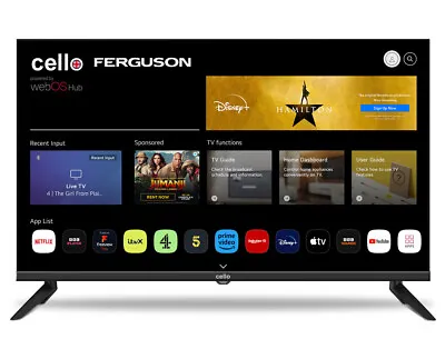 £159.99 • Buy Cello C32WS01H 32 Inch Smart WiFi WebOS HD Ready TV With Freeview Play BRAND NEW