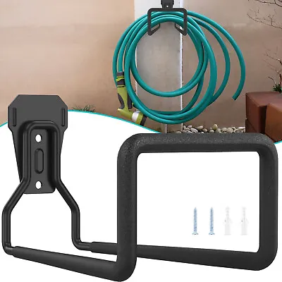 Wall Mounted Metal Garden Hose Pipe Hanger Holder Cable Storage Shed Hose Reel* • £12.08