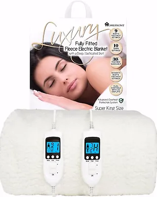 Heated Blanket Superking Size Electric Mattress Cover Washable Dual Control • £99.99