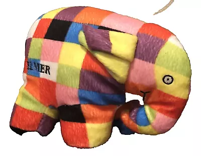 Elmer The Patchwork Elephant 8x6  Plush David McKee Colorful Stuffed Animal Toy • $9.99