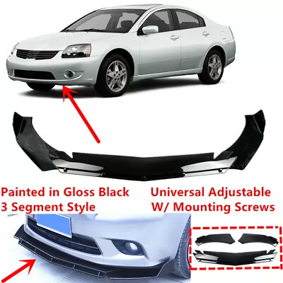 Add-on Universal For 2007-2008 Mitsubishi Galant Black Front Bumper Lip Splitter • $55.90