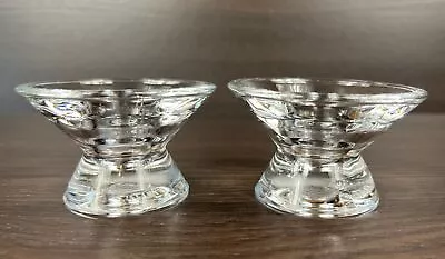 Pair Iittala Finland Kartio Clear Glass Taper Candle Holders Kaj Franck • £22.19