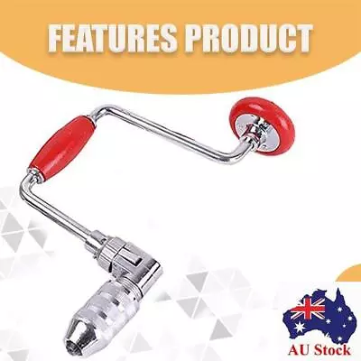 Ratchet Hand Crank Drill Red Non-Slip Handle Carpenters Bit Brace  Woodworking • $47.93