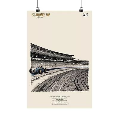 1951 Indianapolis 500 Vintage Race Poster Wallard Indy-500 Racing Car Art Print • $23.20