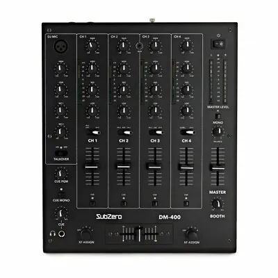 £199.99 • Buy SubZero DM-400 4 Channel DJ Mixer With USB