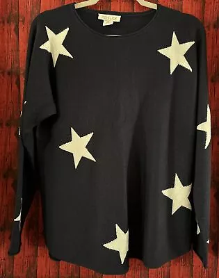 Rachel Zoe Navy Pullover Sweater With White Stars Size EUC • $15