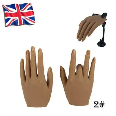 Silicone Nail Art Practice Hand Soft And Bendable Simulation Fake Hand Model • £33.17