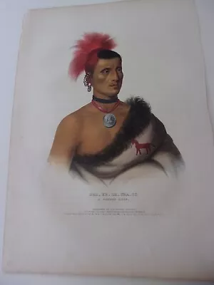 Original McKenney And Hall FOLIO Portrait Print 1838: PES-KE-LE-CHA-CO • $699.99